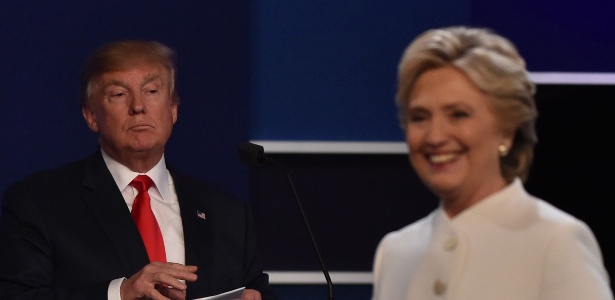 O candidato republicano Donald Trump e a democrata Hillary Clinton participam do último debate presidencial
