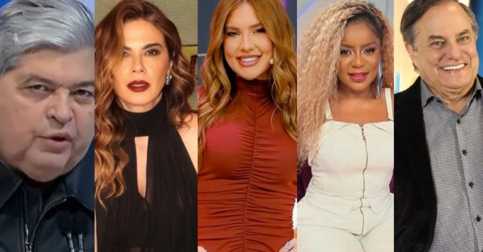 Datena, Luciana Gimenez, Virginia , Cariúcha e Ronnie Von em foto montagem